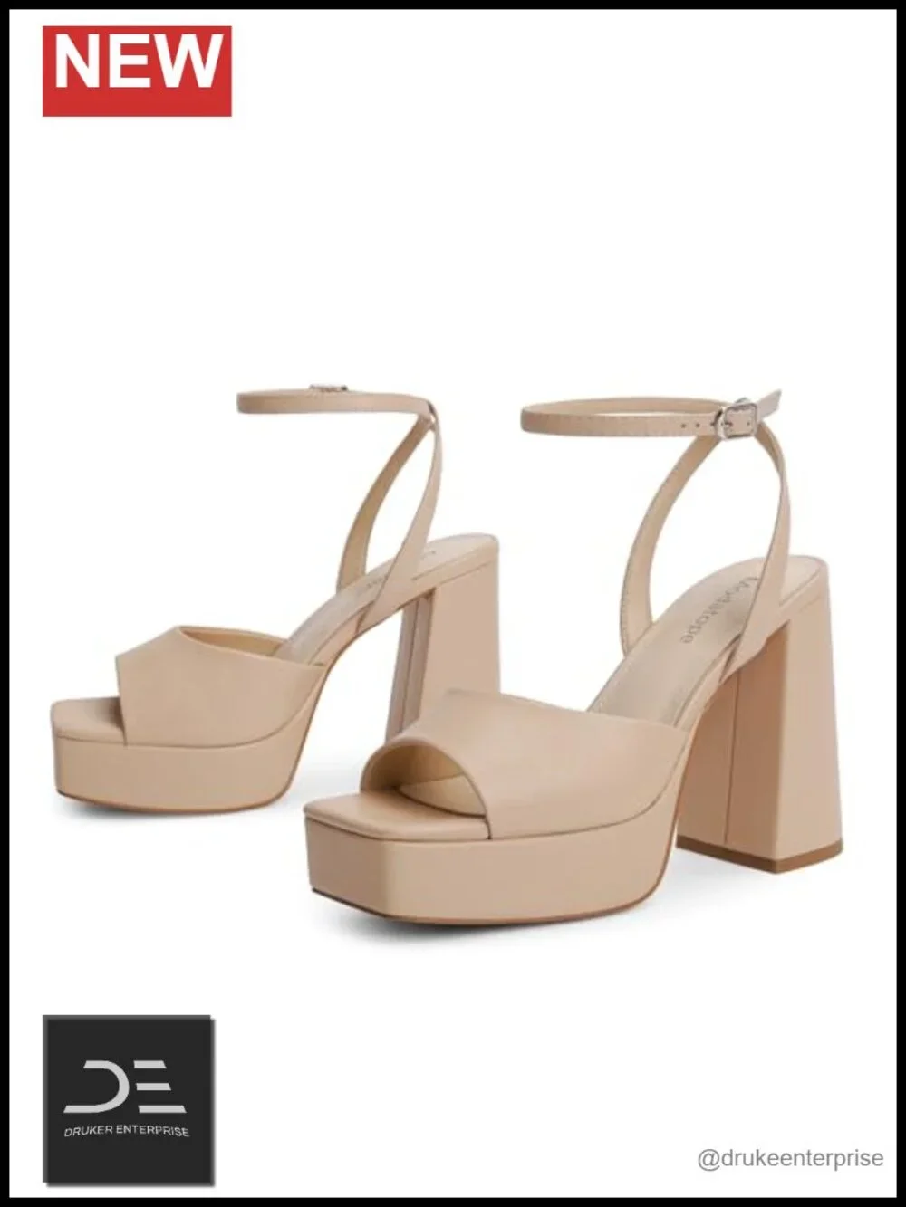 Platform Heels for Women Chunky Heel Open Toe Ankle Strap Sandals